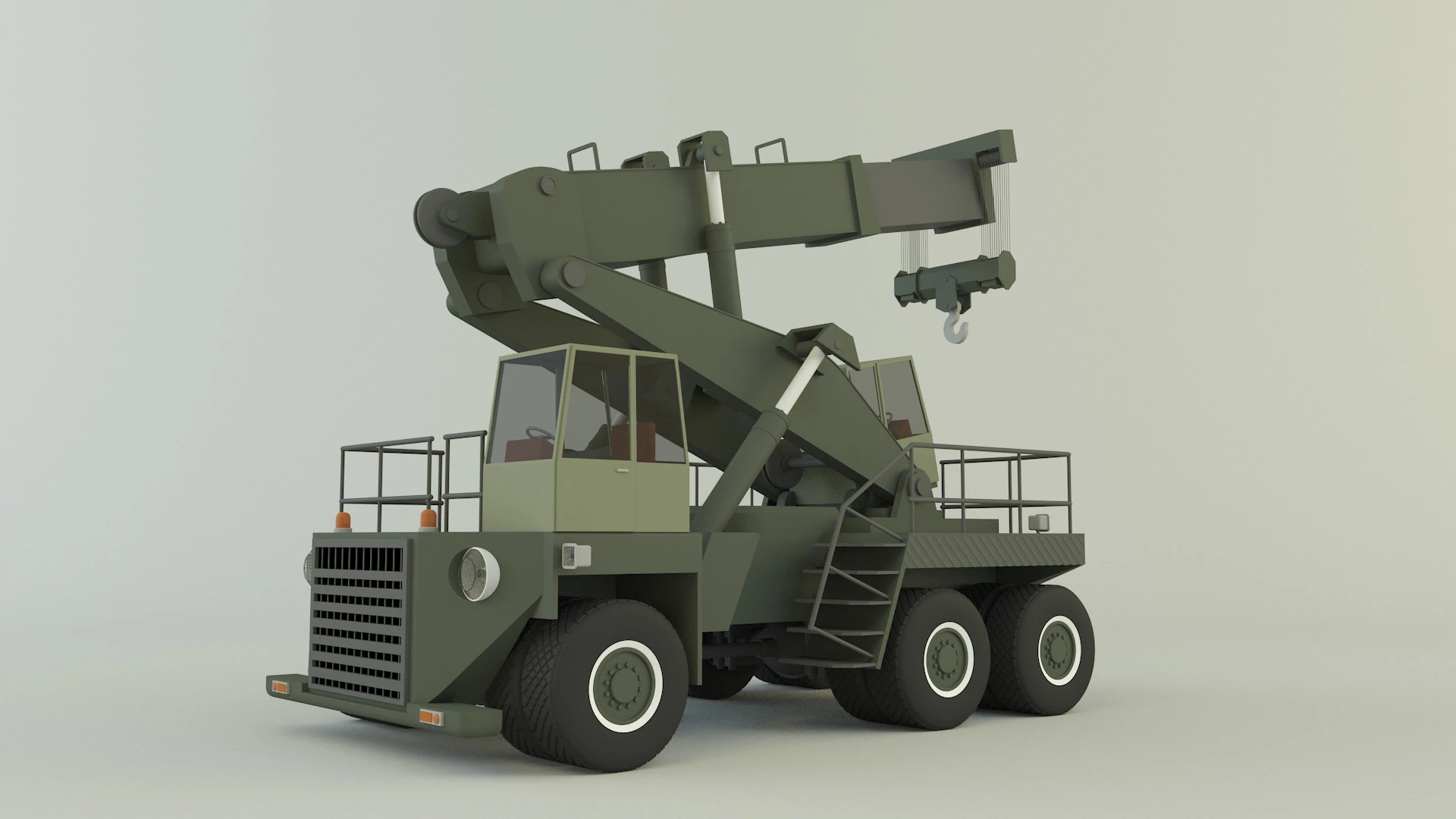 Wheel crane model 3D Model .c4d .max .obj .3ds .fbx .stl .blend