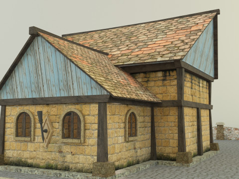 Medieval house model 3D मॉडल