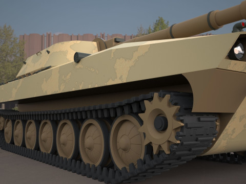 2s1 gvozdika 122mm Modello 3D