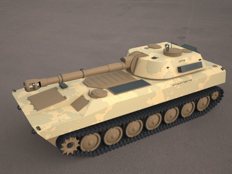 2s1 gvozdika 122mm Modello 3D