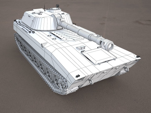 2s1 gvozdika 122mm Modello 3D