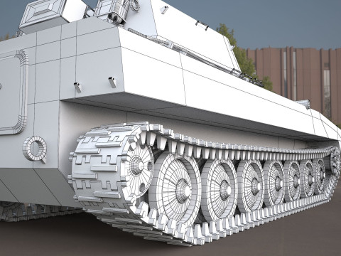 2s1 gvozdika 122mm Modello 3D