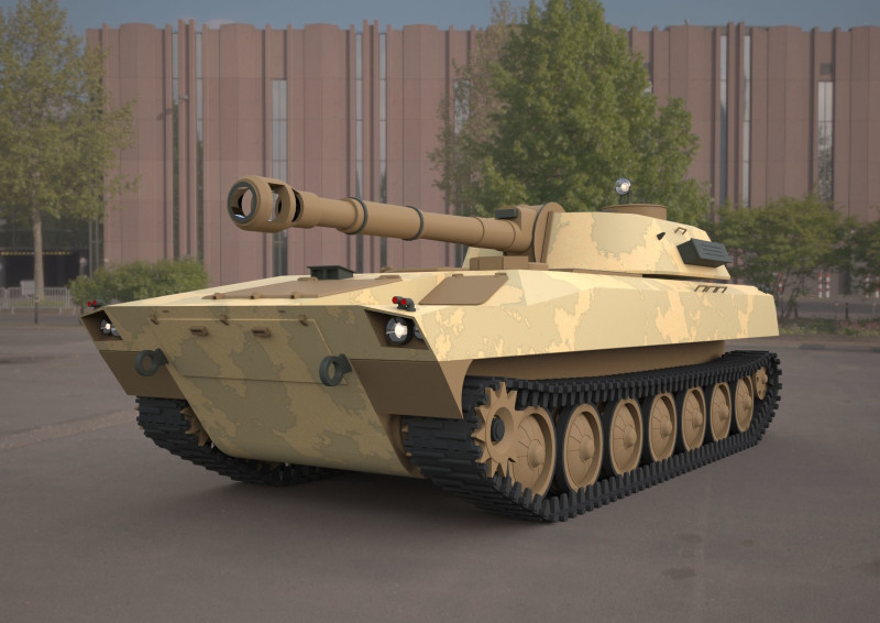 2s1 gvozdika 122mm Modello 3D .c4d .max .obj .3ds .fbx .stl .blend