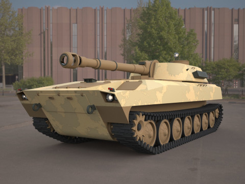 2s1 gvozdika 122mm Modelo 3D