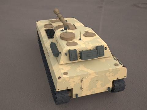 2s1 gvozdika 122mm Modello 3D
