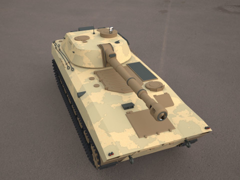 2s1 gvozdika 122mm Modello 3D