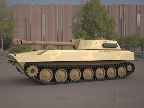 2s1 gvozdika 122mm Modello 3D
