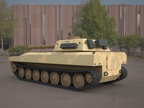 2s1 gvozdika 122mm Modello 3D