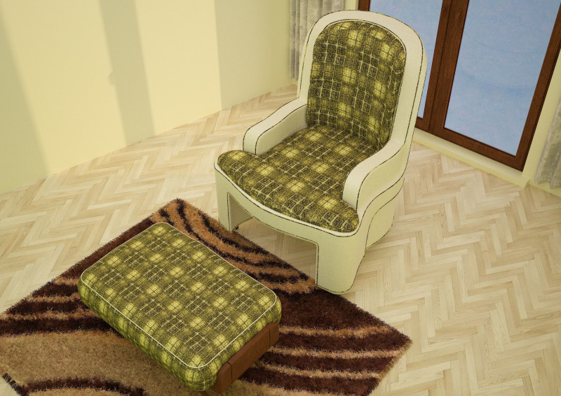 3ds max green sofa model 3D Модель .c4d .max .obj .3ds .fbx .stl .blend 