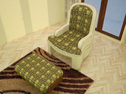 3ds max green sofa model 3D 모델
