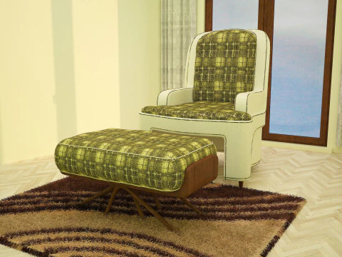 3ds max green sofa model 3D Model
