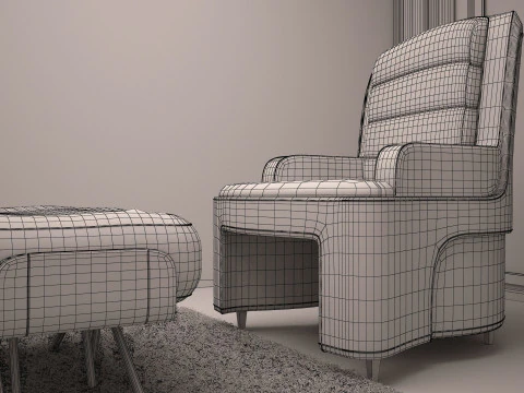 3ds max green sofa model 3D Model
