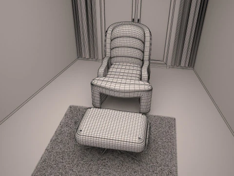 3ds max green sofa model 3D Model