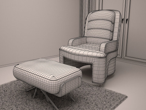3ds max green sofa model 3D Модель