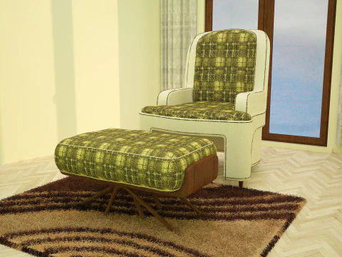 3ds max green sofa model 3D Model