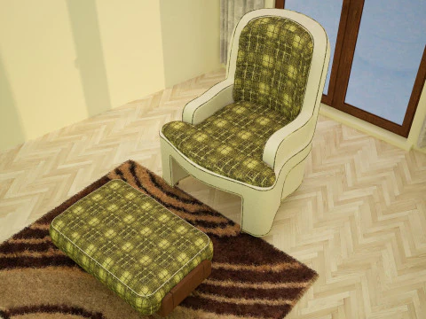 3ds max green sofa model 3D Model