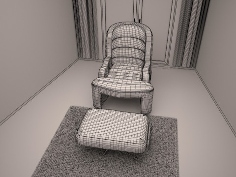 3ds max green sofa model 3D Модель