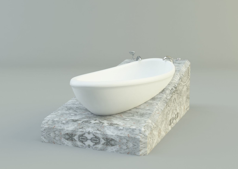 3ds max white bath tub model Modello 3D .c4d .max .obj .3ds .fbx .stl .blend 