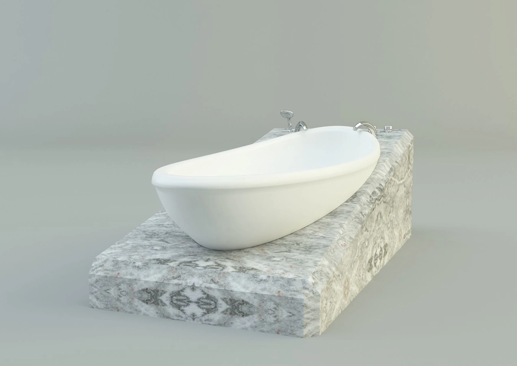 3ds max white bath tub model 3D Model .c4d .max .obj .3ds .fbx .stl .blend 