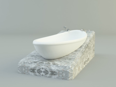 3ds max white bath tub model Model 3D