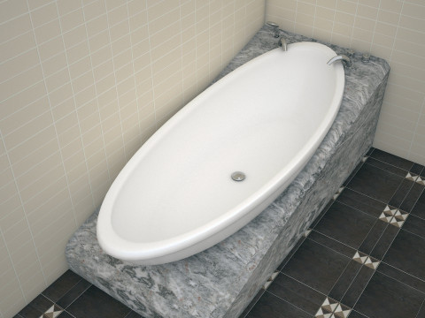 3ds max white bath tub model Modello 3D