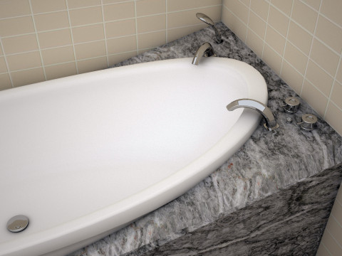 3ds max white bath tub model Modello 3D