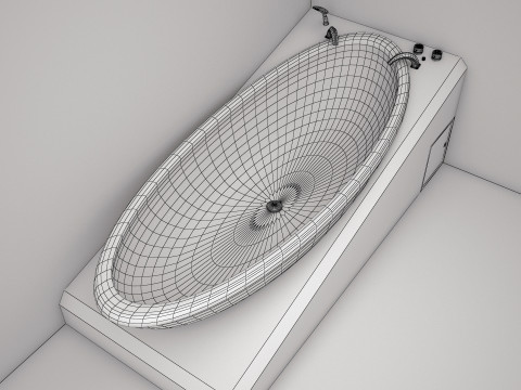 3ds max white bath tub model Modello 3D