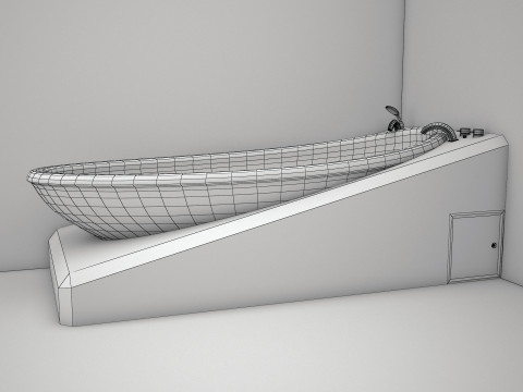 3ds max white bath tub model Modello 3D