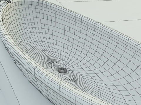 3ds max white bath tub model Modello 3D