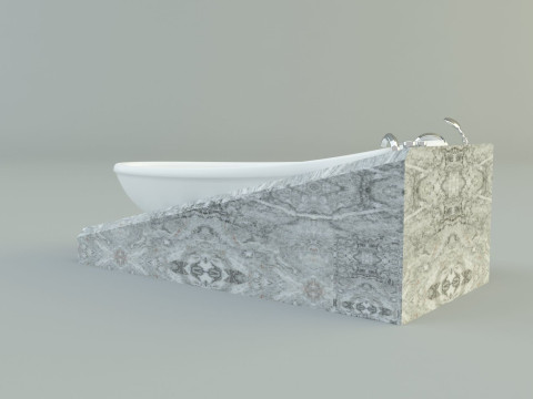 3ds max white bath tub model Modello 3D