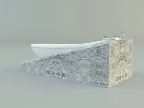 3ds max white bath tub model 3D Model