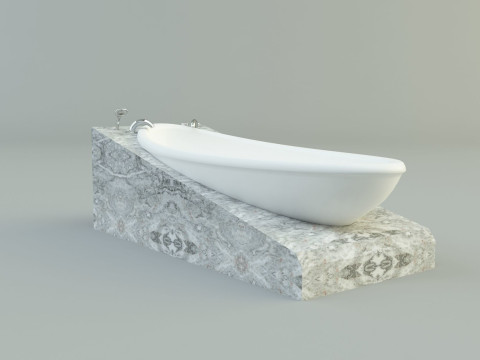 3ds max white bath tub model Modello 3D