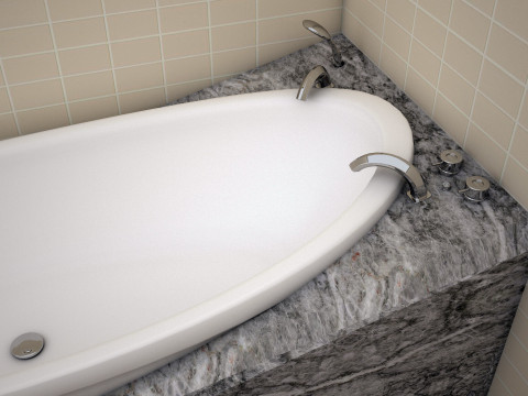 3ds max white bath tub model Modello 3D
