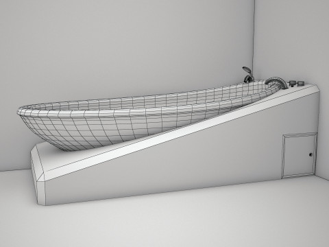 3ds max white bath tub model Modello 3D