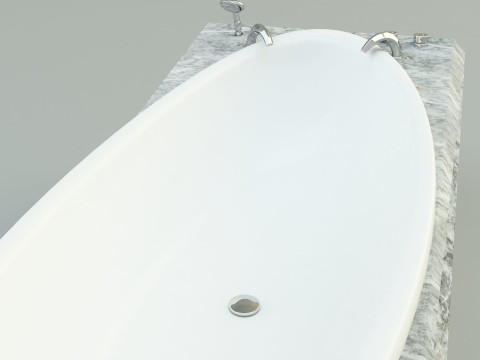 3ds max white bath tub model Modello 3D