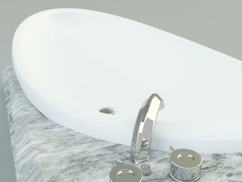 3ds max white bath tub model Modello 3D