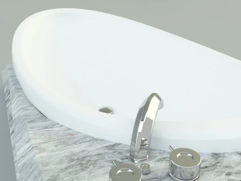 3ds max white bath tub model 3D Model