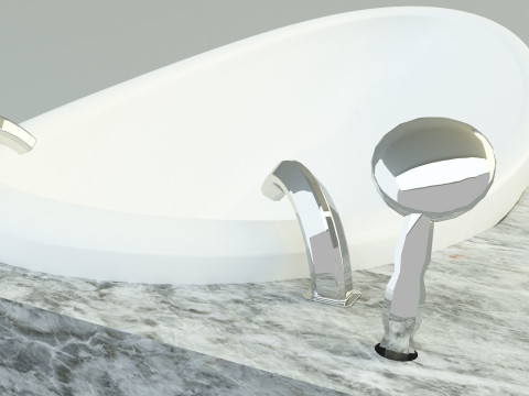 3ds max white bath tub model Modello 3D