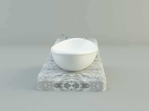 3ds max white bath tub model Modello 3D