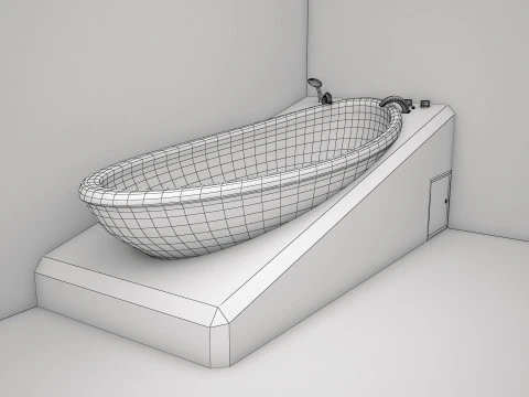 3ds max white bath tub model 3D Model