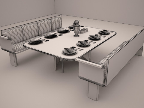 3ds restaurant table model Modèle 3D
