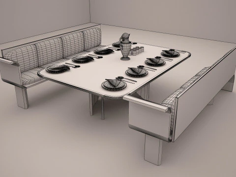 3DS レストランテーブルモデル 3Dモデル