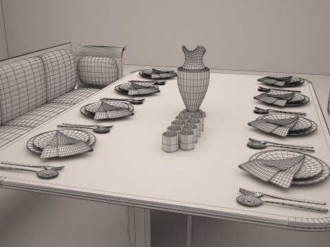 3ds restaurant table model Modèle 3D