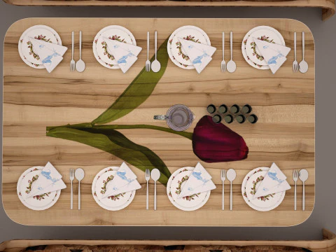 3DS レストランテーブルモデル 3Dモデル