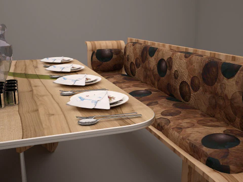 3DS レストランテーブルモデル 3Dモデル