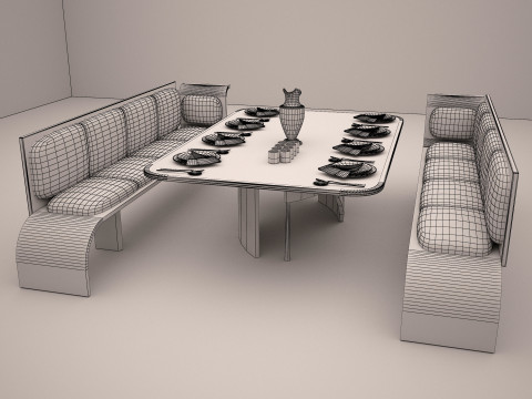 3ds restaurant table model Modèle 3D