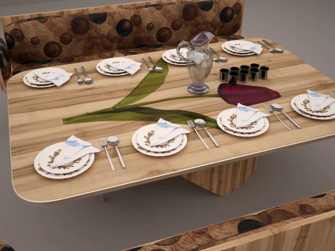 3DS レストランテーブルモデル 3Dモデル