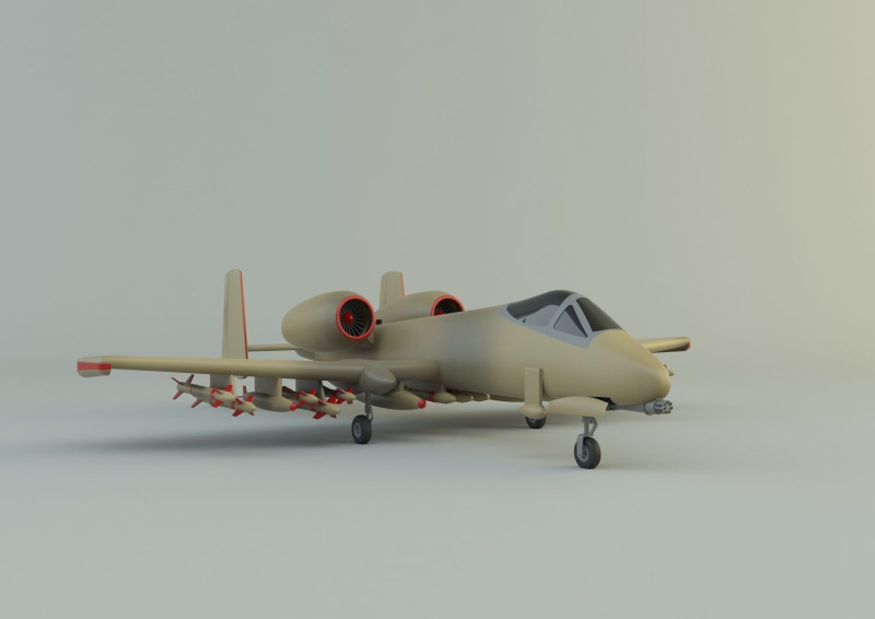 A-10 Thunderbolt II fighter jet 3D 모델 .c4d .max .obj .3ds .fbx .stl .blend 