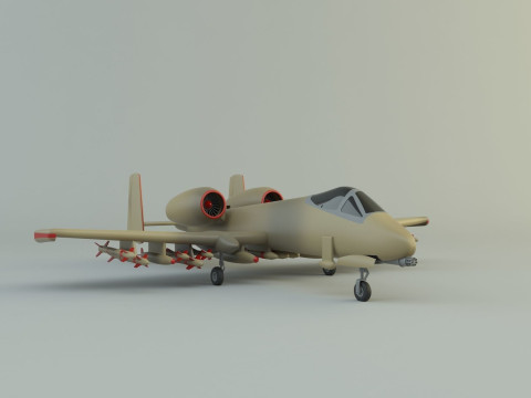 A-10 Thunderbolt II fighter jet 3D 모델