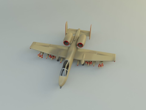A-10 Thunderbolt II fighter jet 3D 모델